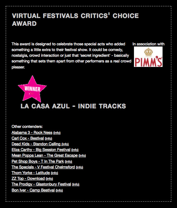 Imagen destacada de noticia: La Casa Azul: ganadores en los UK Festival Awards 2009